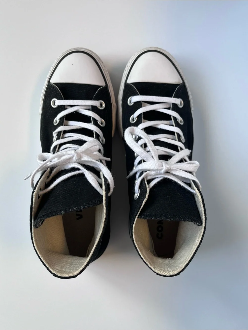CONVERSE Chuck Taylor All Star High Top Platform Black Sneakers Women’s Size 7.5 - Picture 5 of 10